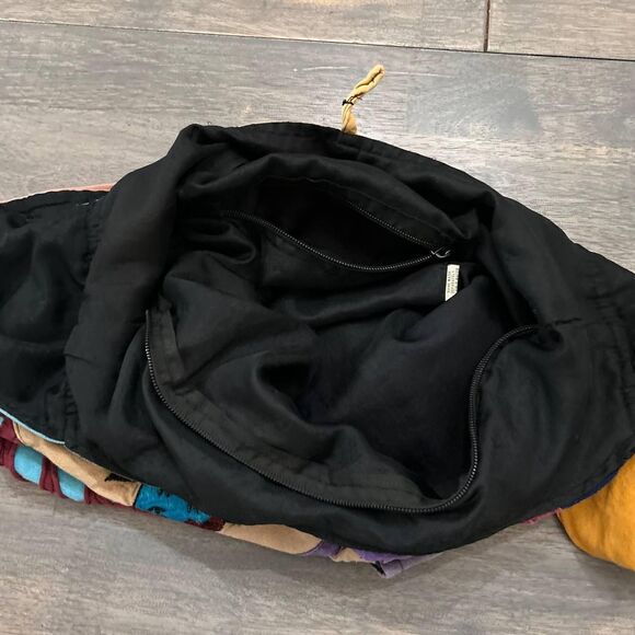 Vintage 90s Hippie Baba Boho Patchwork Crossbody Messenger Bag Buttefly One Size - Picture 4 of 7